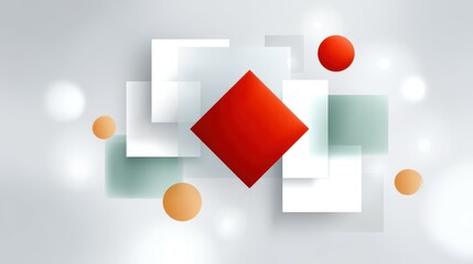 Poster - Abstract composition featuring geometric shapes in soft colors and a modern aesthetic.