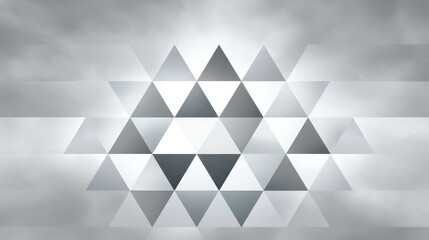 Poster - Abstract grayscale geometric pattern with triangular shapes creating a dynamic design.