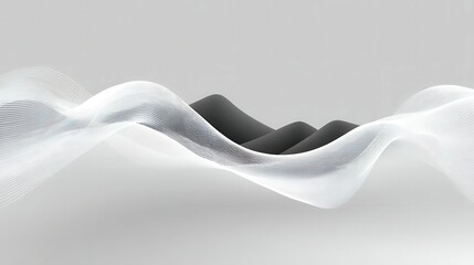 Aufkleber - abstract white wave pattern over a smooth dark surface creating a modern visual effect.