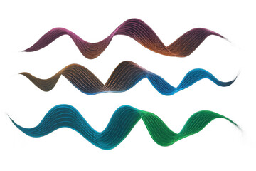 Poster - Abstract colorful wavy lines flowing on transparent background, creating a dynamic and vibrant visual effect