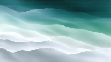 Poster - Abstract wave patterns in soothing shades of teal and white.