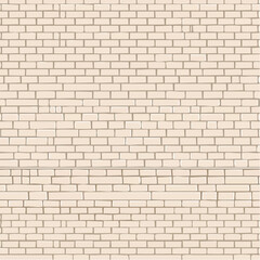 Poster - Detailed illustration of a realistic light beige brick wall background texture.