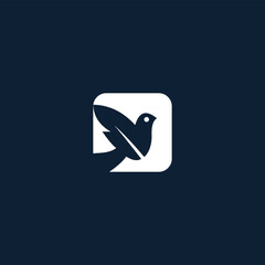 Poster - Abstract bird in flight logo concept for peace, freedom, or a brand symbol