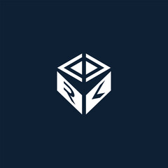 Poster - Abstract cube logo design concept with geometric shapes and letters