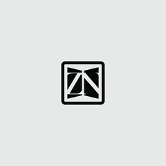 Poster - Monogram ZN Abstract geometric insignia with irregular shapes and outlined boundary