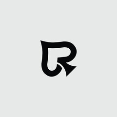 Poster - modern R logo design with card syimbol design template