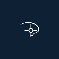 Leinwandbilder - Abstract Line Art Design Featuring a Target Symbol on a Blue Background