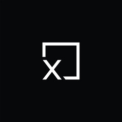 Poster - Abstract minimalist letter X logo design with square geometric shapes illustration