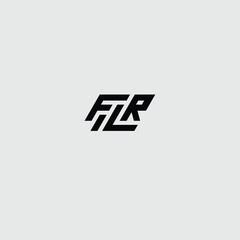 Poster - Abstract monogram FLR design with interlocking letters in bold geometric style