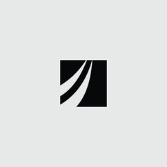 Poster - Abstract Square Shape Design with Two Curved Lines for Modern Logo Ideas