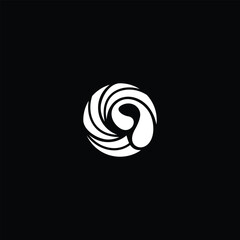 Leinwandbilder - Abstract Swirling Ornament on Black Background for Minimalist Designs