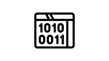 code binary minimalist stroke animation