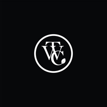 monogram initial letter TWC abstract logo design template