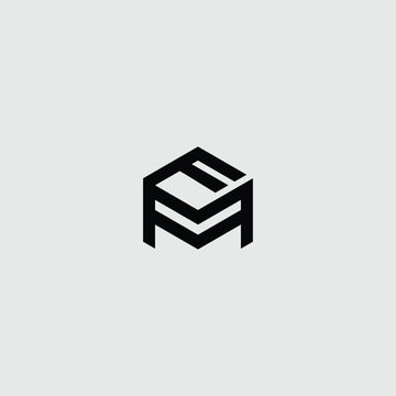 Geometric Monogram Logo Symbol with Overlapping Letters F and M Design