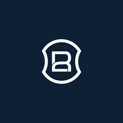 Poster - Minimalist Logo Design Featuring Letter 'B' In a Stylish Emblem Shape