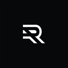 Poster - Striking black and white 'R' logo design with bold geometric aesthetic