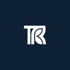 Poster - TR Initial Logo with Natural Leaf Incorporate, Clean and Modern Style