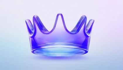 Poster - vibrant blue glass crown graphic with purple gradient, ideal for web design, print media, and branding elegance
