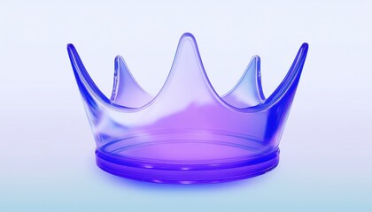 Poster - vibrant blue glass crown graphic with purple gradient, ideal for web design, print media, and branding elegance