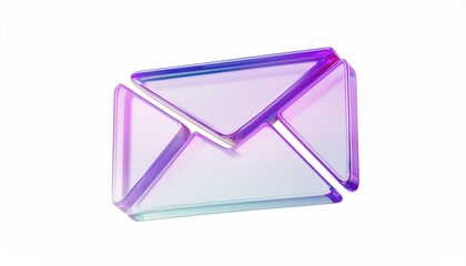 Poster - shiny purple blue glass email icon with gradient, perfect for web design, print media, and branding innovation