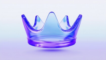 Aufkleber - vibrant blue glass crown graphic with purple gradient, ideal for web design, print media, and branding elegance