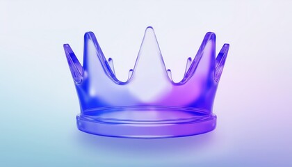 Aufkleber - vibrant blue glass crown graphic with purple gradient, ideal for web design, print media, and branding elegance