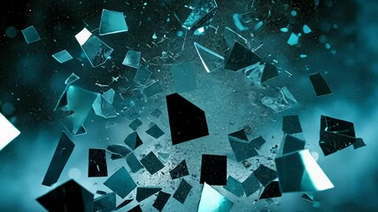 Poster - Shattered glass creates a stunning visual display in an abstract composition