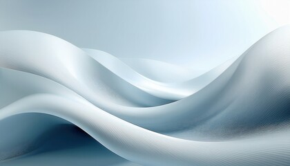 Poster -  smooth abstract wave of icy blue and white gradient curves with fine textured lines in futuristic motion for elegant web design, branding background, product mockup, or minimalist print media