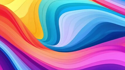 Poster - Colorful abstract flowing lines creating a vibrant and dynamic background design