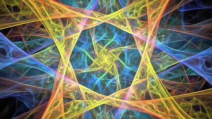 Poster - Mesmerizing Abstract Fractal Animation Featuring Colorful Geometric Patterns