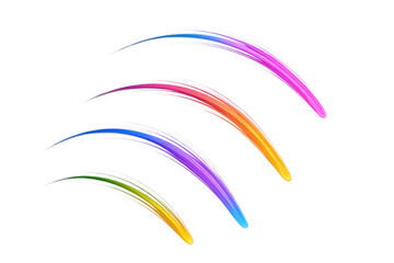 Poster - Vibrant curved lines forming dynamic abstract pattern against transparent backdrop