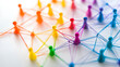 © Bhait - Colorful Network of Connected Pegs Representing Social or Data Connections