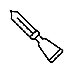 Poster - Simple graphic showing a chisel with a black outline and a white fill on a plain white background