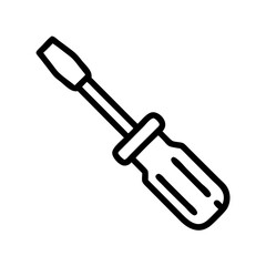 Poster - A simple depiction of a hand tool with a handle and a shaft used for turning screws and bolts shown in outline