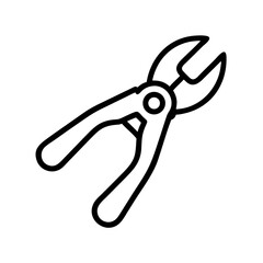 Poster - A drawing of metal cutting pliers with black outline and white background shows the tool clearly and simply