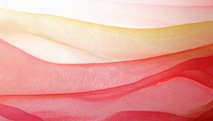 Leinwandbilder - soft layered mesh fabric in flowing red, yellow, and peach tones with translucent texture, ideal for web design, textile branding, print background, or packaging

