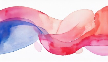 Poster - vibrant abstract watercolor wave in red, pink, and blue gradients for modern web design, branding element, or creative print background

