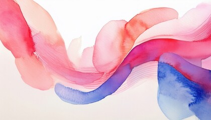 Poster - vibrant abstract watercolor wave in red, pink, and blue gradients for modern web design, branding element, or creative print background

