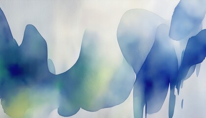 Poster - abstract watercolor composition with fluid navy blue, teal, and olive green brush forms on soft white canvas for branding, poster, website, or packaging design

