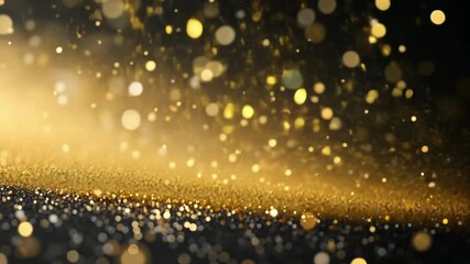 Poster - Sparkling golden dust swirls in the air creating a mesmerizing display at a dark venue