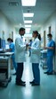 © Halim - Generative AI Depicts Blurred Medical Professionals in Hospital Corridor