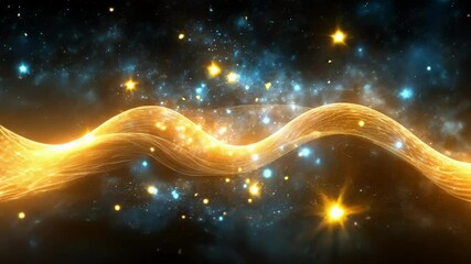 Poster - Stunning cosmic waves of light swirl through the universe creating a mesmerizing visual experience