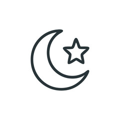 Poster - Simple illustration featuring a crescent moon and a five-pointed star.