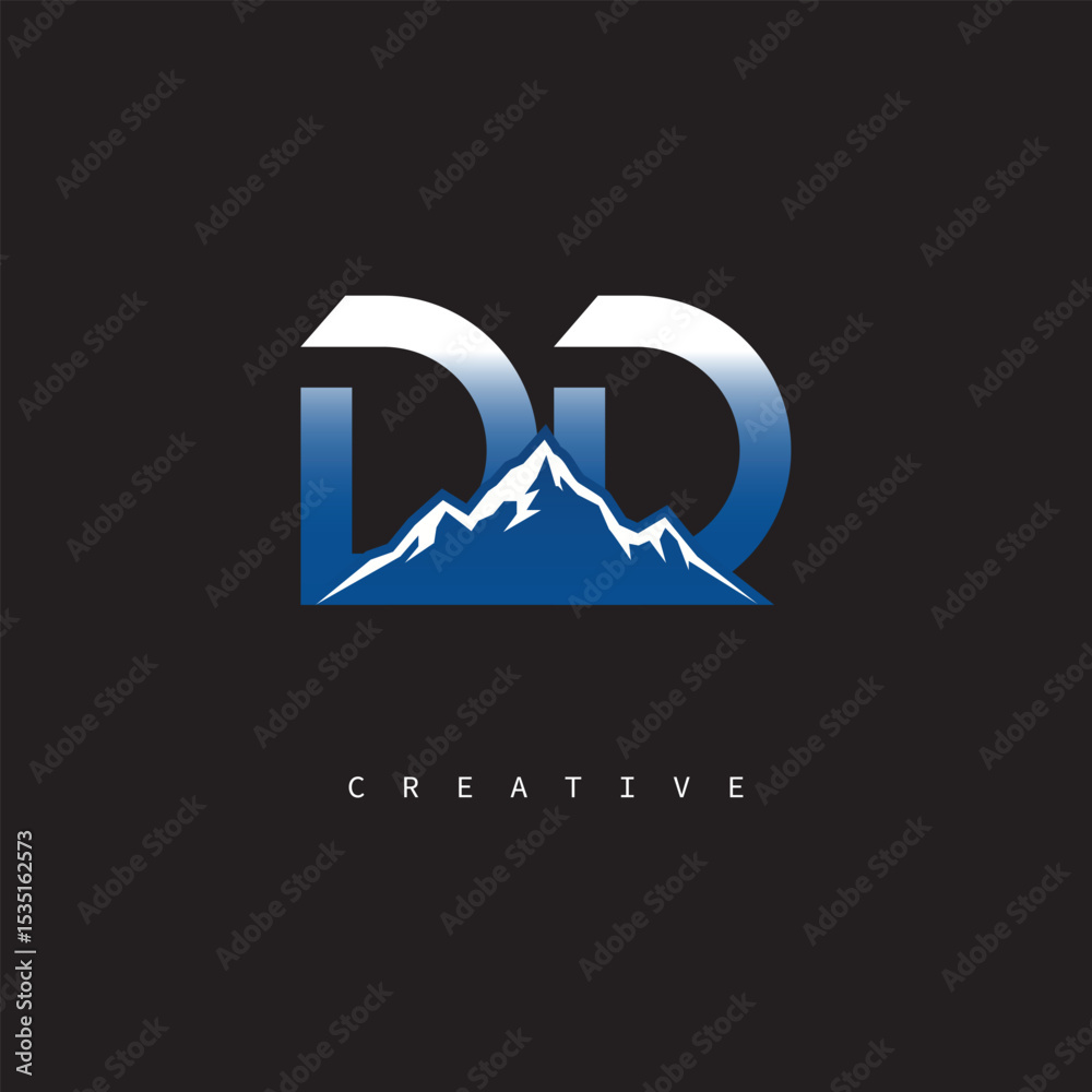 DD Creative Mountain Logo – Bold Gradient Letter mark Branding Design ...
