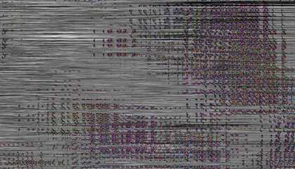 Poster - Glitch noise static television VFX. Visual video effects stripes background, CRT tv screen no signal glitch effect