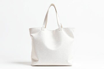 Poster - Blank white tote bag mockup on a clean background.
