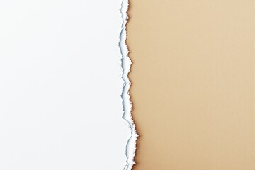 Aufkleber - Torn paper revealing contrast between white and brown background.