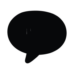 Fototapete - Black speech bubble with lines on white background illustrating communication and conversation