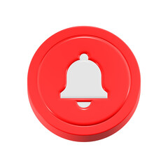 Poster - 3d bell button icon isolated on transparent background