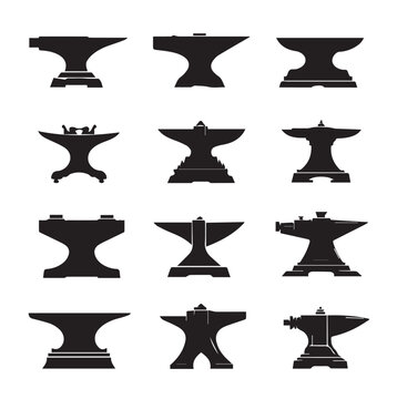 anvil silhouette set, Black & White silhouette set